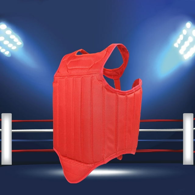 Protector de pecho de kárate Cola chaleco de protección de Taekwondo Body M rojo