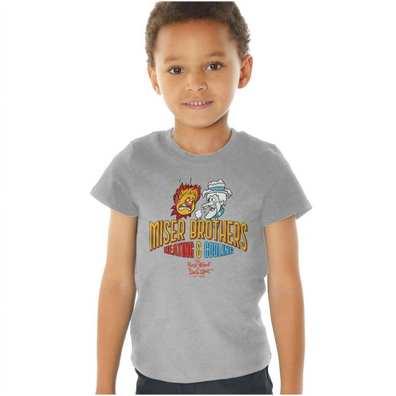 The Year Without Santa Claus Miser Brothers Kids T Shirt (4) for Toddler Boys and Girls, Athletic Heather