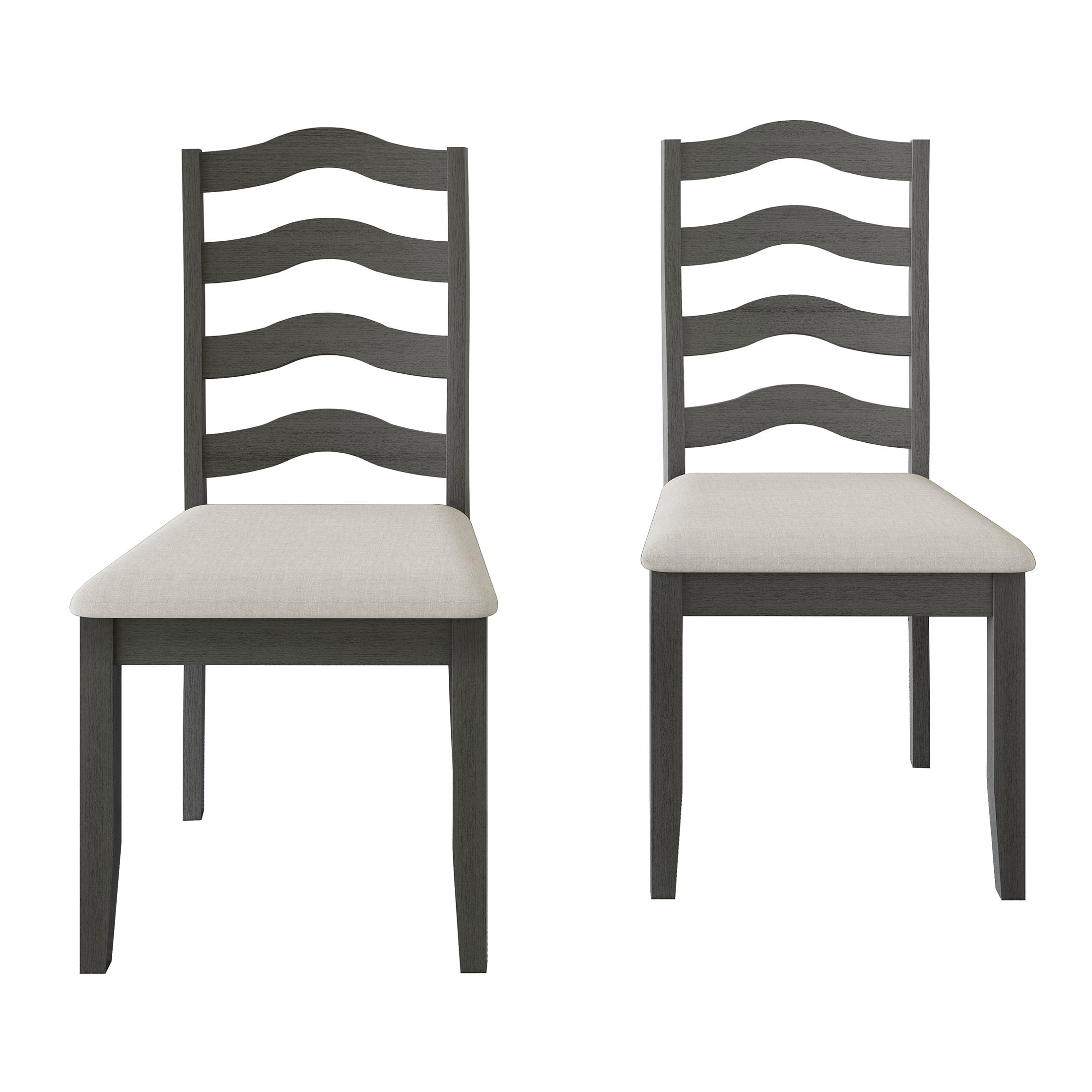 Castle Place Simple Timeless Wooden Dining Chair, Set of 2, Grey