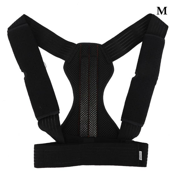 Adjustable Posture Corrector, Spine Straightener, Upper Back Shoulder Support for Men and Women, Black, M