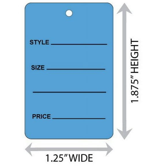 Small (1.25" X 1.875") Blue Unstrung Coupon Merchandise Tag. Case of 2,000 Tags.