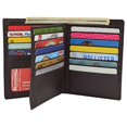 thumbnail image 2 of RFID Blocking Men's Bifold Hipster Center Flap Large Capacity Genuine Leather Wallet, 2 of 17