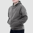 thumbnail image 6 of Zylarhe Boys Girls Sweatshirts Boys Fashion Winter Comfort Hooded Top Long Sleeve Solid Color Sweatshirt Outerwear Garment for Fall Season 11-12 Years Grey, 6 of 7