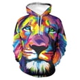thumbnail image 2 of Sudadera con capucha con estampado de animales y león para hombre, sudaderas con capucha de moda con estampado digital, sudaderas casuales holgadas de gran tamaño, 2 of 5