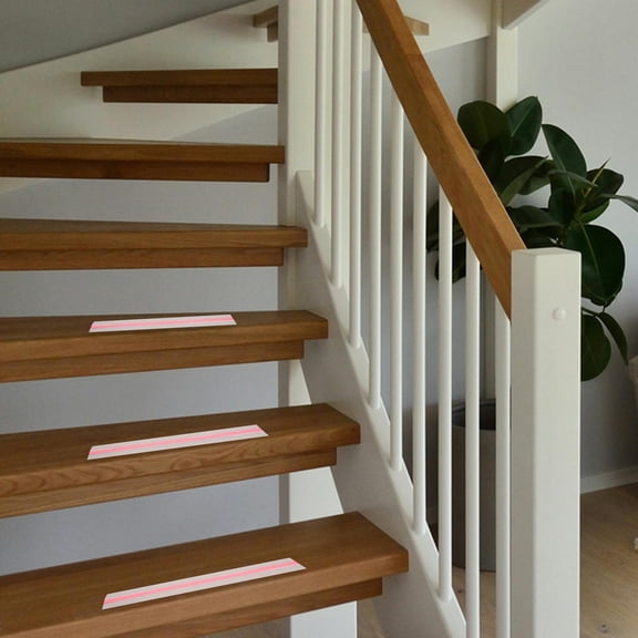 Masteelf Non-Slip Stair Strips Treads Reflective Step Sticker Reflective Safety Tape Caution Step Sign Floor Caution Tape for Preventing Slips Falls Homes Offices Pink Yellow