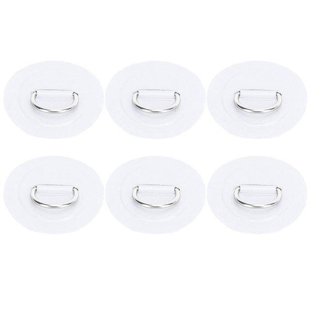 Parches de PVC duraderos con hebillas de acero inoxidable para inflables, juego de 6 almohadillas para aros de goma para embarcaciones marinas de color blanco