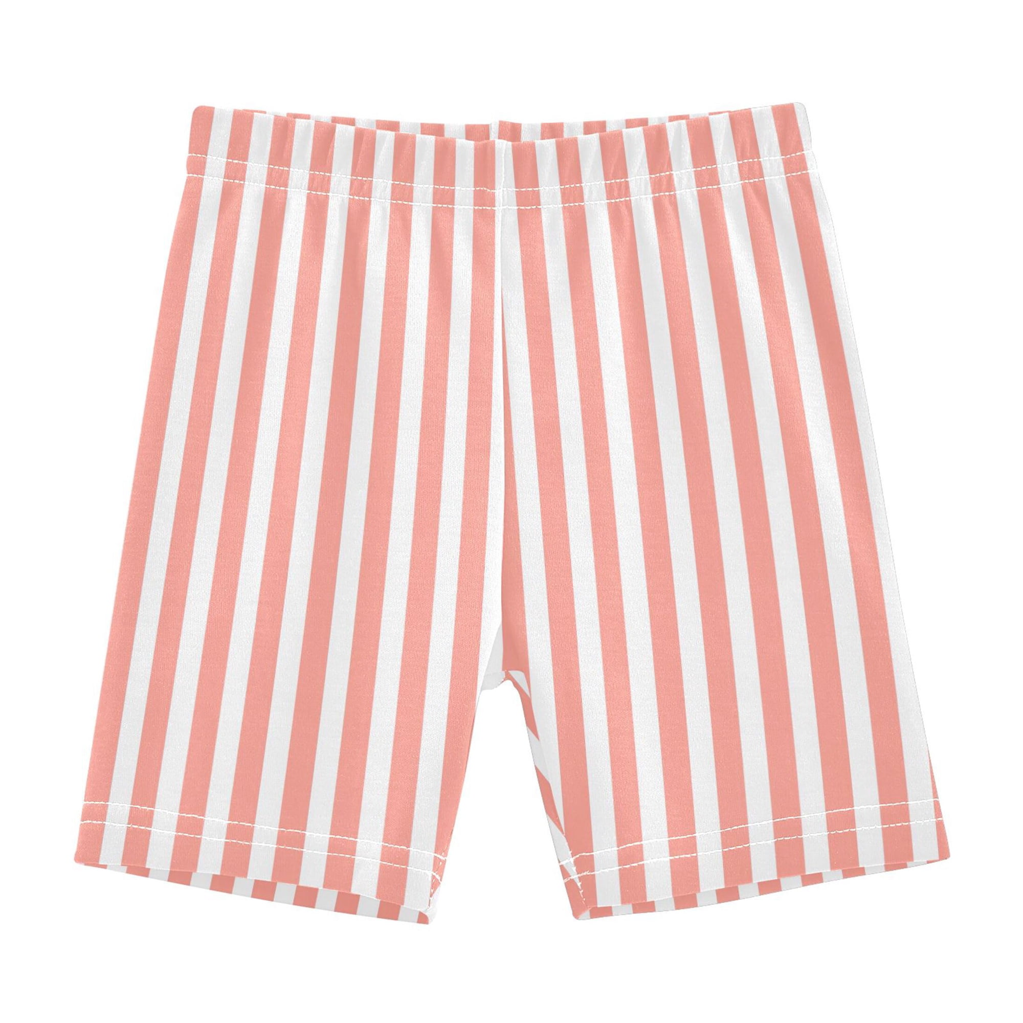 joogoo Pink and White Stripes Girls Lined Shorts Bike Dance Bottoms 10Y