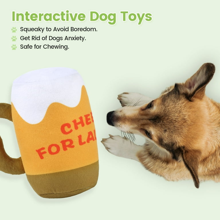 Letsmeet Interactive Plush Dog Squeaky Toys Engaging Puppy Playthings with Crinkle Paper Ideal for Chew Play and Boredom Reli
