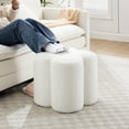 thumbnail image 6 of Zesthouse 18.5″Sherpa Fabric Ottoman, Modern Ottoman Coffee Table for Living Room, Flower Shaped Foot Stools, Upholstered Footrest Stool for Couch, White, 6 of 11