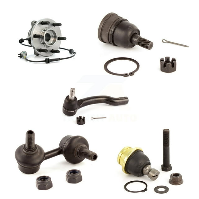 Transit Auto Front Right (Passenger Side) Hub Bearing Upper Lower Ball Joint Outer Tie Rod & Sway Bar Stabilizer Link Kit (5Pc) for Car Nissan Frontier Pathfinder Xterra Suzuki Equator 4WD K7T-106925