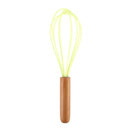 

Manwang Egg Beater 4 Pcs Silicone Whisk with Wooden Handle Comfortable Grip Scratch-resistant Easy to Clean Versatile Kitchen Utensil for Cooking Hanging