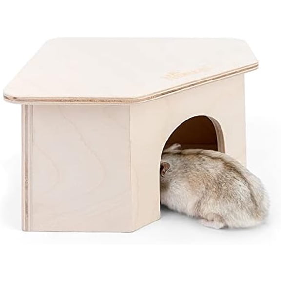 Birch Chamber-Maze Hamster Hideout - Small Pets Woodland House Habitats Decor for Hamster Mice Gerbils Mouse