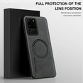 thumbnail image 4 of Allyetch Magnetic Back Case Cover for Samsung Galaxy S21 Ultra, Slim Fit Back Cover PU Leather TPU Bumper Anti-Scratch Compatible with Car Mount Shockproof Phone Case for Galaxy S21 Ultra, Gray, 4 of 10