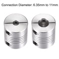 thumbnail image 4 of Uxcell Motor Shaft 6.35mm to 11mm Helical Beam Coupler Coupling 25mm Dia 30mm Length, 4 of 5