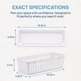 thumbnail image 2 of Stcellnmex White 3 Pack Slim Plastic Storage Baskets, 10.25 x 3.25 x 2.5 Inch Narrow Stackable Drawer Organizer Trays for Desk, Cabinet, Garage, 2 of 6