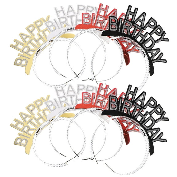 Masteelf 8pcs Happy Birthday Headbands Party Headbands Kids Headdress Hair Decorations