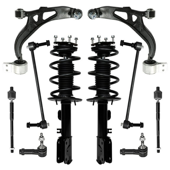 Detroit Axle - Front Struts w/Coil Springs Lower Control Arms w/Ball Joints Sway Bars Tie Rods Replacement for 2011-2013 Ford Explorer AWD 3.5L