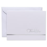 American Greetings Blank Thank You Duet Stationery Silver (50-Count)