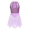thumbnail image 3 of iixpin Kids Girls Shiny Rhinestone Halter Figure Ice Skating Dress Lyrical Modern Ballet Leotard Dance Dress Purple 14, 3 of 6