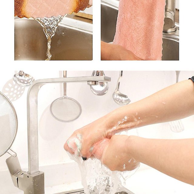 Almohadilla de limpieza de cocina de trapo perezoso absorbente de aceite de doble cara LingWen 9024715795601