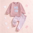 thumbnail image 2 of CAICJ98 Toddler Girl Matching Outfits Big Sister Long Sleeve Sweatshirt and Elastic Drawstring Pants Set Fall Winter Clothes,Size 18-24 Months, 2 of 7