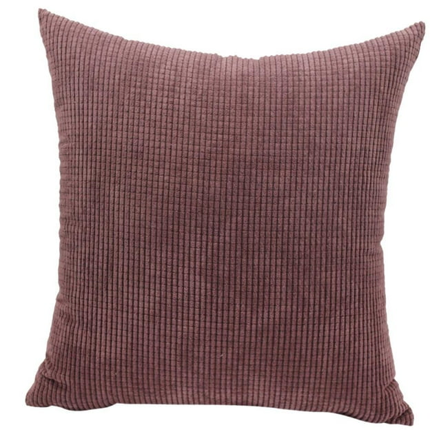 Funda de almohada de pana suave con rayas de maíz de 20'' y 24'' Marrón 50 x 50cm.