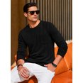 thumbnail image 3 of RICHCOIN Men's Crewneck T-Shirts Long Sleeve Shirts for Men Ribbed Knit Textured Solid Casual Pocket Basic Tee Tops, 3 of 7