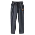 thumbnail image 3 of Qgtaibl Men's Fleece Lined Sweatpants Winter Elastic Waist Straight Leg Trousers Baggy Running Jogger Athletic Pants with Pockets Dark Gray (Mens 1X), 3 of 3