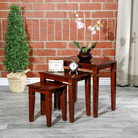 Newboti Furniture 3-Piece Nesting Table Set, Cherry 18197