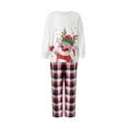 thumbnail image 5 of Christmas Pajamas for Family, Long Sleeve Cartoon Deer Print Tops + Plaid Pants Set, 5 of 10