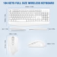thumbnail image 2 of Combo de teclado y ratón inalámbricos EDJO de tamaño completo, blanco, 2 of 7