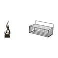 thumbnail image 1 of Organizador de pared para baño, apto para colgar en la pared. Incluye una escultura abstracta de fuego, una estatua de resina y una cesta de almacenam, 1 of 8