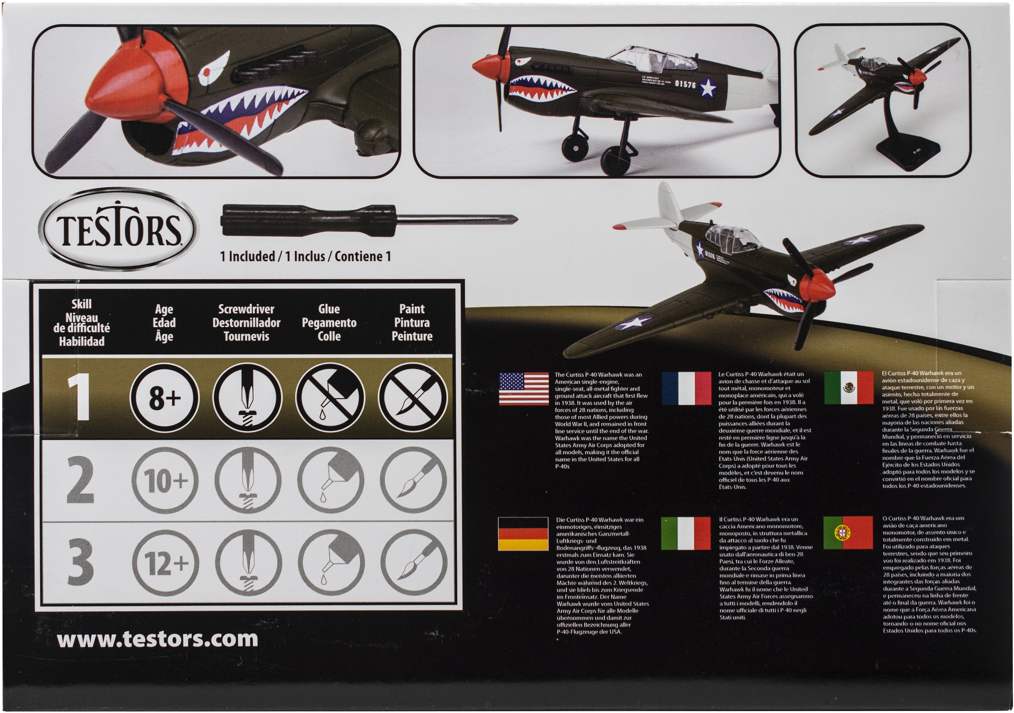 Testors Model Kit-P-40 Airplane - Painted - Walmart.com