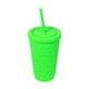 thumbnail image 1 of Vaso plástico doble pared con acabado rubber y diseño en relieve verde 10 x 16, 1 of 2