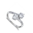 thumbnail image 4 of CHOOSE YOUR COLOR Clear CZ Crossover Elegant Ring 925 Sterling Silver Band White Female Size 6, 4 of 4