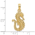 thumbnail image 3 of 14K Textured Seahorse Charm Yellow Gold Material Bold Timeless Glamorous A classic choice for celebrating love and achievement, 3 of 4