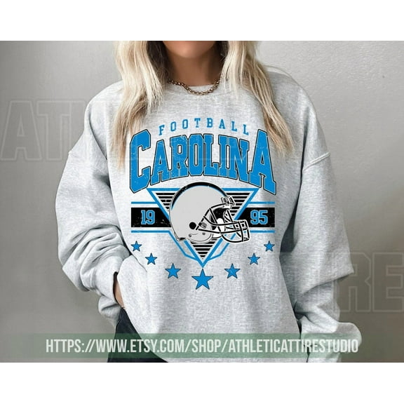 Carolina Football Crewneck, Panther Sweatshirt, Vintage Carolina Football Crewneck Sweatshirt
