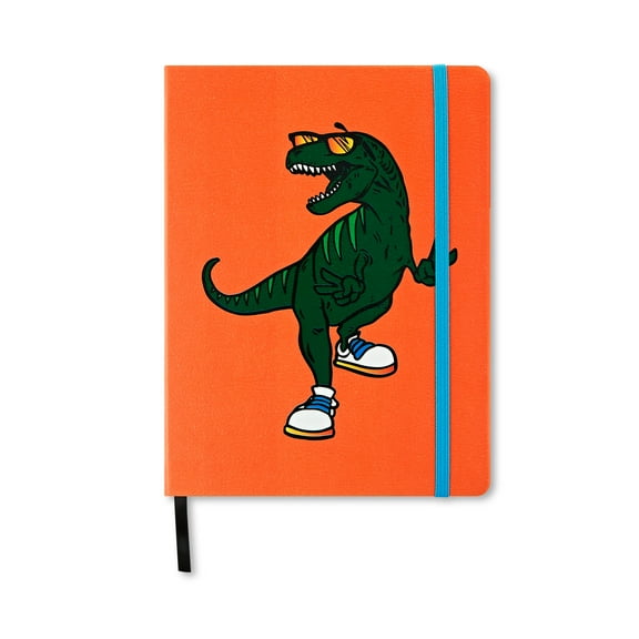 Pen+Gear Dinosaur Journal, 6" x 8", Orange Simulated Leather, 192 Ruled Pages