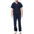 thumbnail image 1 of Dagacci Medical Uniform Unisex Men and Women V-Neck Utility Cotton Scrub Set (Black,XXXL), 1 of 5