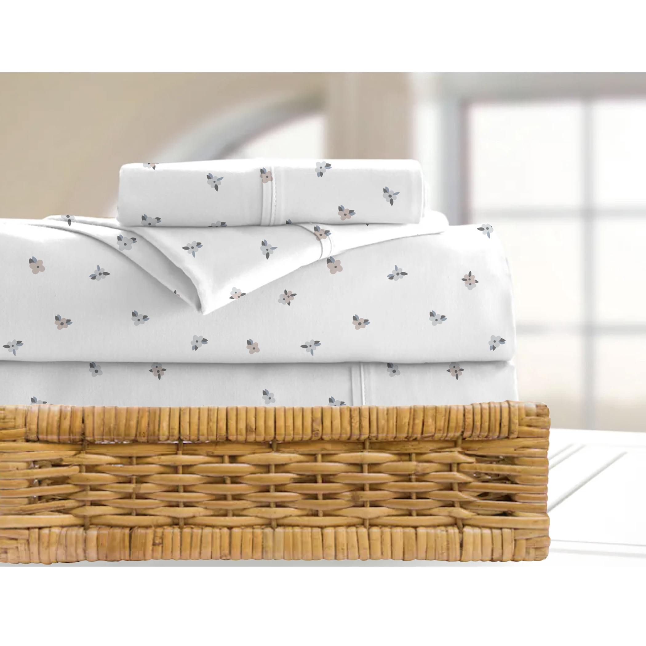 Hedaya Home Toddler Mini Flowers Microfiber Sheet Sets, Twin-XL, 3-Pieces