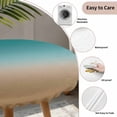 thumbnail image 4 of Teal Brown White Round Fitted Tablecloth with Elastic Edge,Waterproof Table Cloth Fits Tables Up to 36"-44",Wipeable Washable Table Cover for Indoor Outdoor Dinning Party,Gradient Abstract Art, 4 of 9
