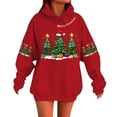 thumbnail image 2 of Christmas Sweatshirts for Women 2025 Themed Pullover Tops Print Long Sleeve Casual Hoody Cozy Soft Round Neck Top Hoodie Women Red L, 2 of 4