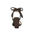 thumbnail image 2 of BLISSFUL STEP Women's Sandals Ankle Tie Back Open Toe Block Heels Dark Brown 6.5, 2 of 7
