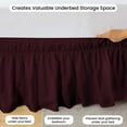 thumbnail image 3 of CCNY 24" Inch Drop Wrap Around Bed Skirt Alberta King Size 100% Microfiber Made Wine Color, 3 of 6