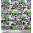 thumbnail image 1 of Soimoi Pink Cotton Cambric Fabric Brush Stroke & Football Sports Printed Craft Fabric by the Yard 56 Inch Wide, 1 of 1