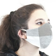 Protective Unisex Face Cover Mask Adjustable Straps Two Layers Breathable Soft Cotton Light Grey Regular