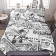thumbnail image 1 of HAHDAXIA Newspaper Bedding Solid Comforter Set for All Seasons,3 Pieces(1 Comforter+2 Pillowcases),Soft Microfiber Bedding Set Twin(86"x70"), 1 of 7