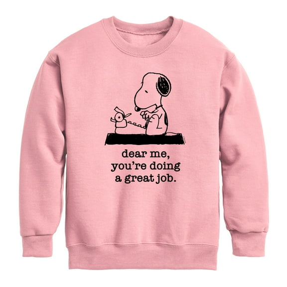 Peanuts - Dear Me Doing Great Job - Toddler & Youth Crewneck Fleece Sweatshirt