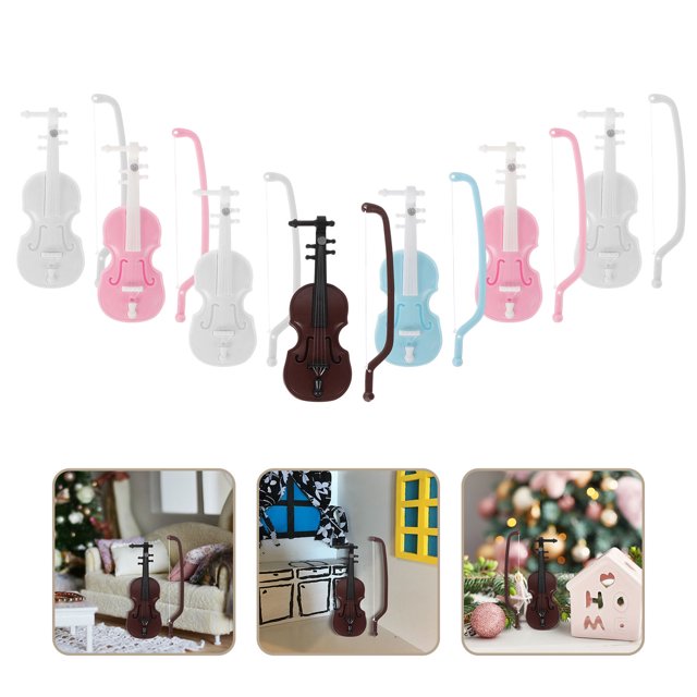 Minkissy Lot de 20 Artisanat de Violon Délicat Couleurs Assorties pour Amateurs de Modèles d'Instruments de Musique
