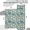 thumbnail image 5 of Multicolor Cat Head Teal Pattern Teens Toddler Nap Mat with Pillow, Sleeping Mat Bag for Preschool Daycare 60"x20", 5 of 6